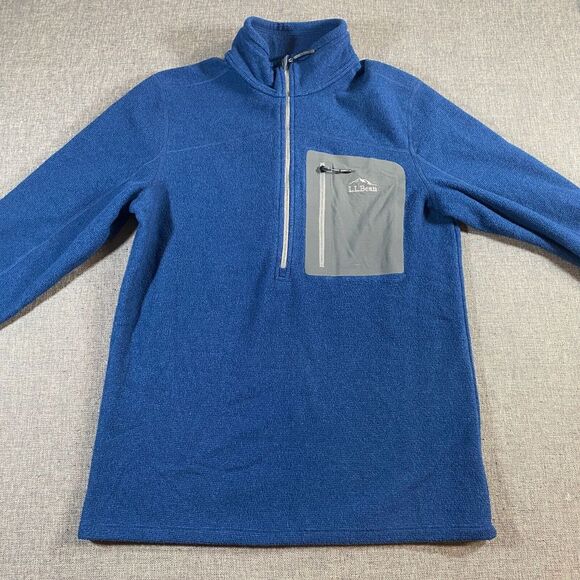 LL Bean North Ridge Fleece 1/4 Zip Pullover‎ Mens Small Blue Outdoor Lightweight - Picture 1 of 7
